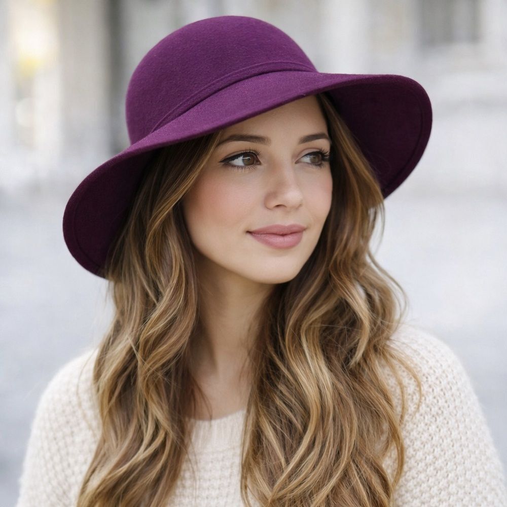 Elegant Purple Women's wool Hat